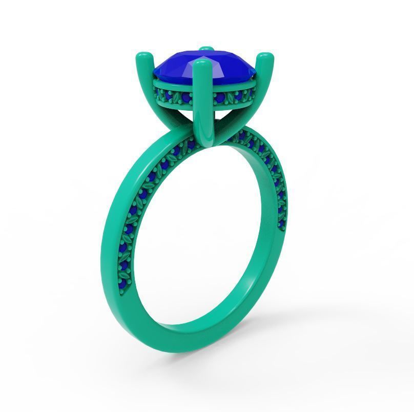 Diamond Engagement Ring 3D print model_3