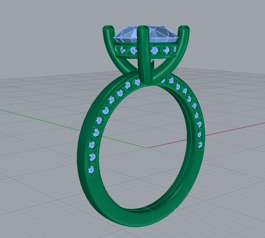Diamond Engagement Ring 3D print model_4