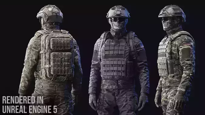 Tactical Soldier Low-poly 3D model