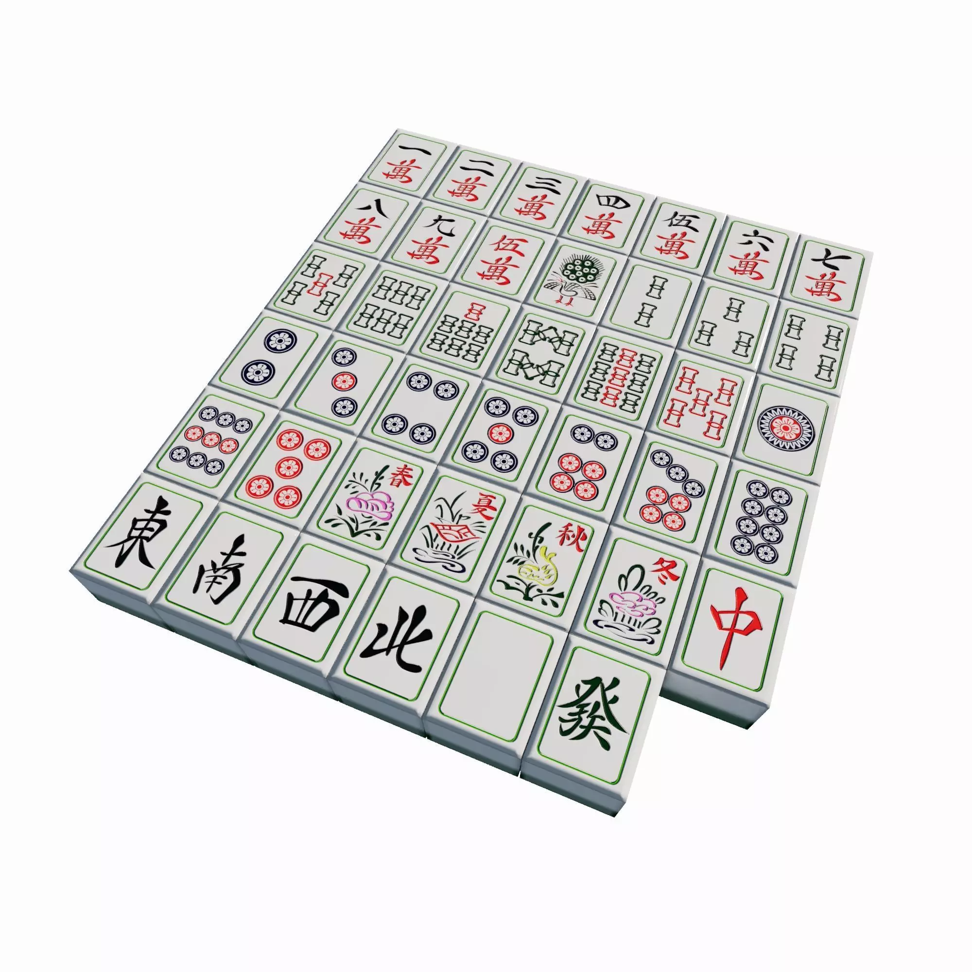 Hong Kong Mahjong Low-poly 3D model