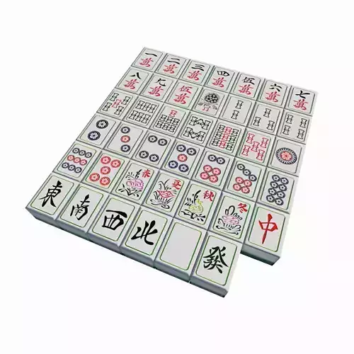 Hong Kong Mahjong Low-poly 3D model