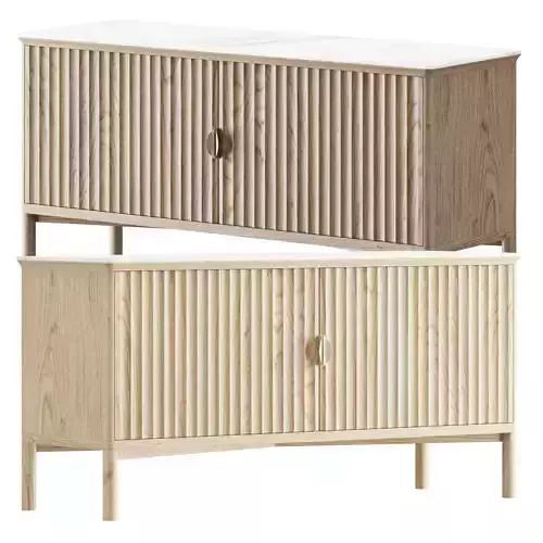 Olive Reeded Sideboard 3D model