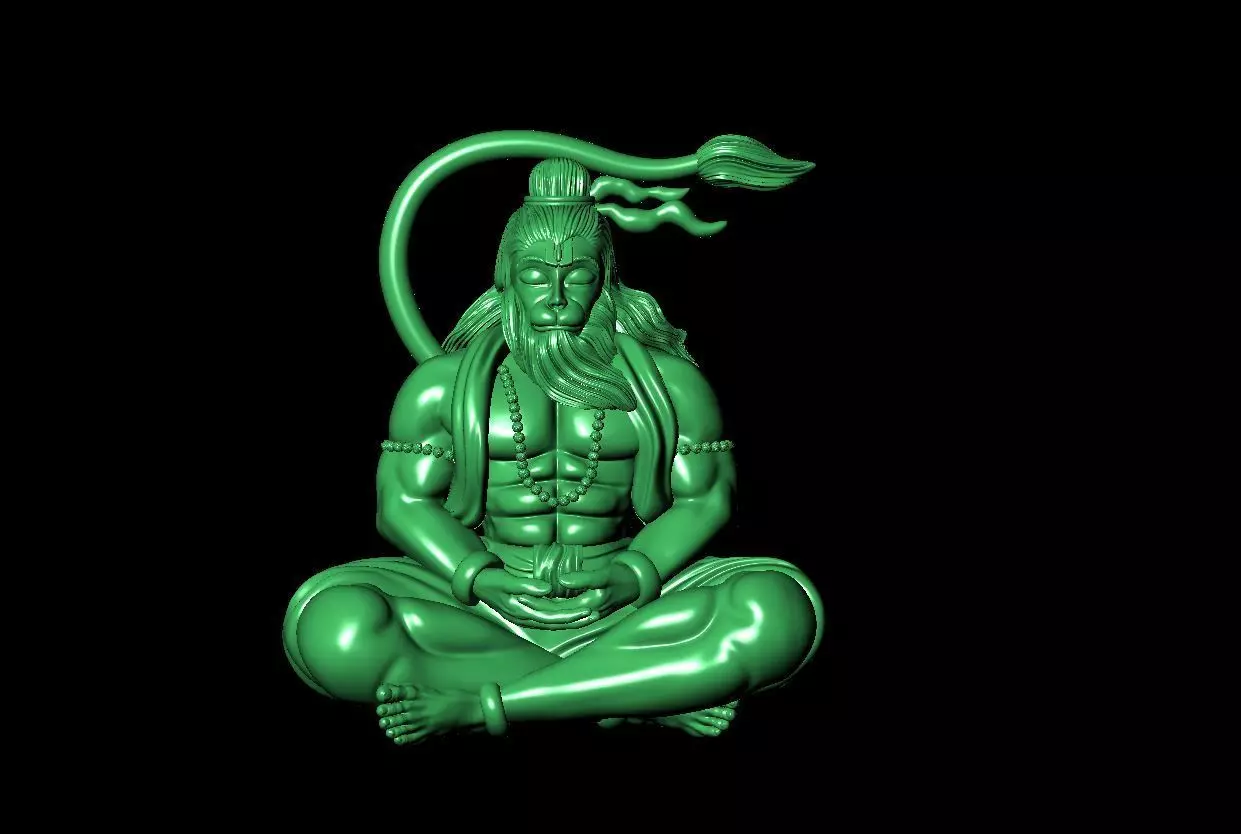 Hanuman pendant 3D print model_0