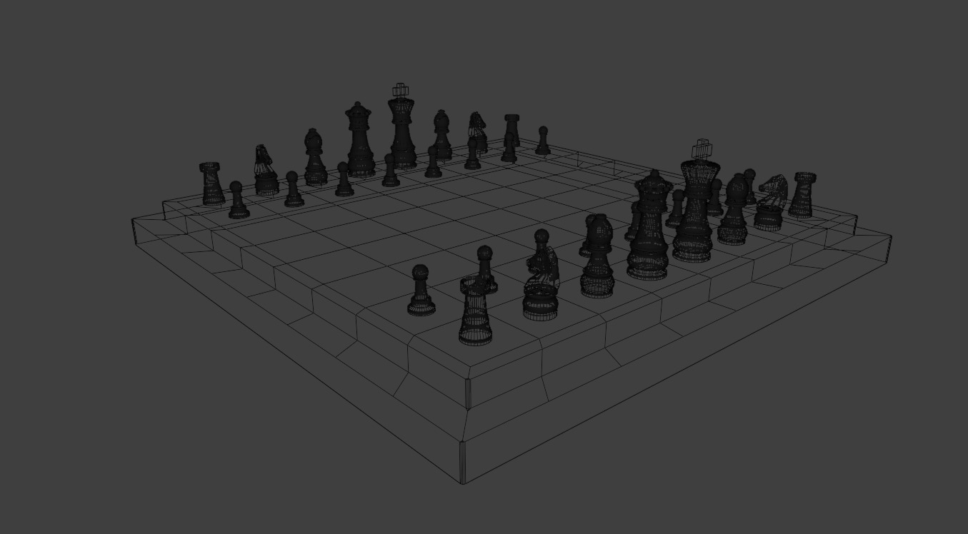 Full Chess Board 3D model_5