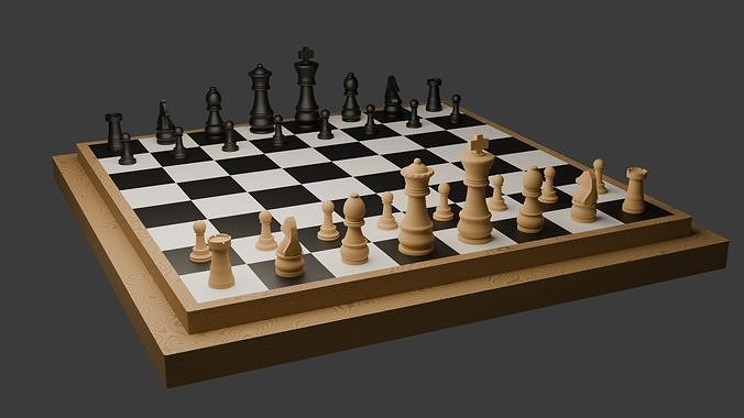 Full Chess Board 3D model