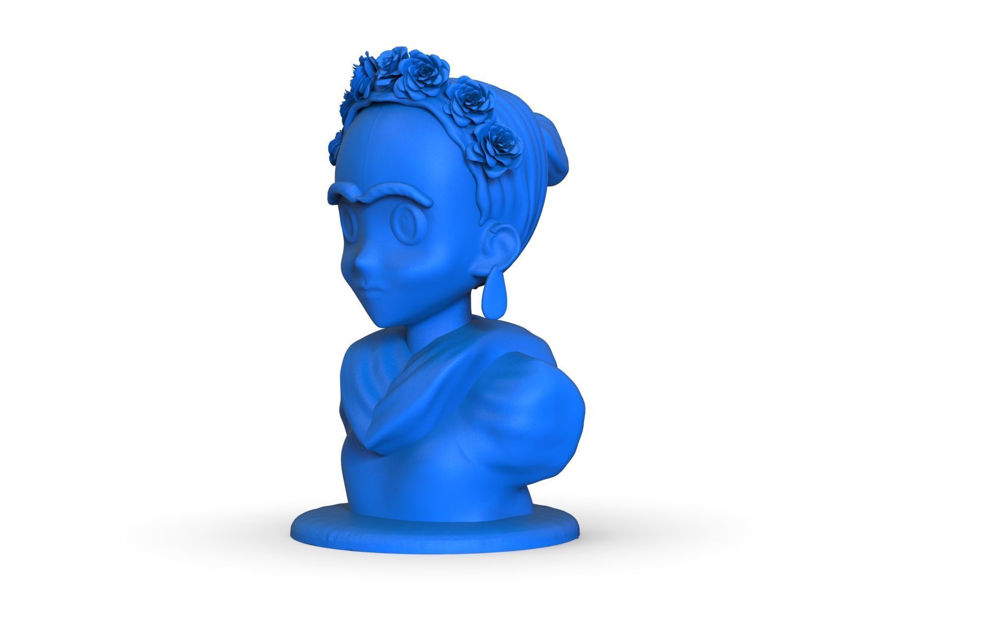 Frida Kahlo Bust 3D print model_4