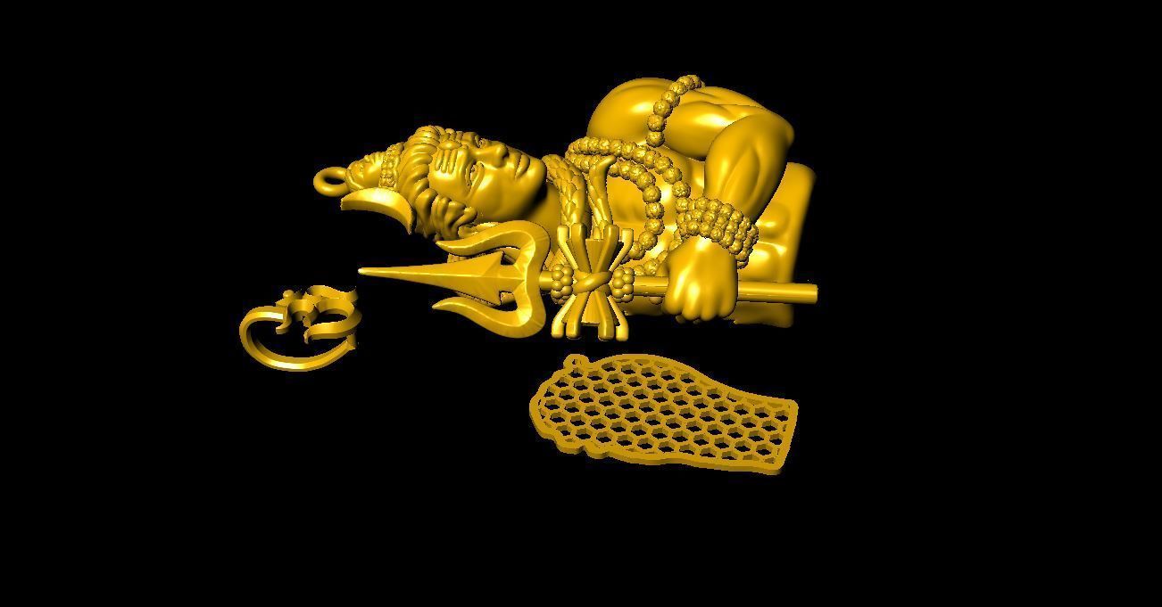 Shiv pendant  3D print model_3