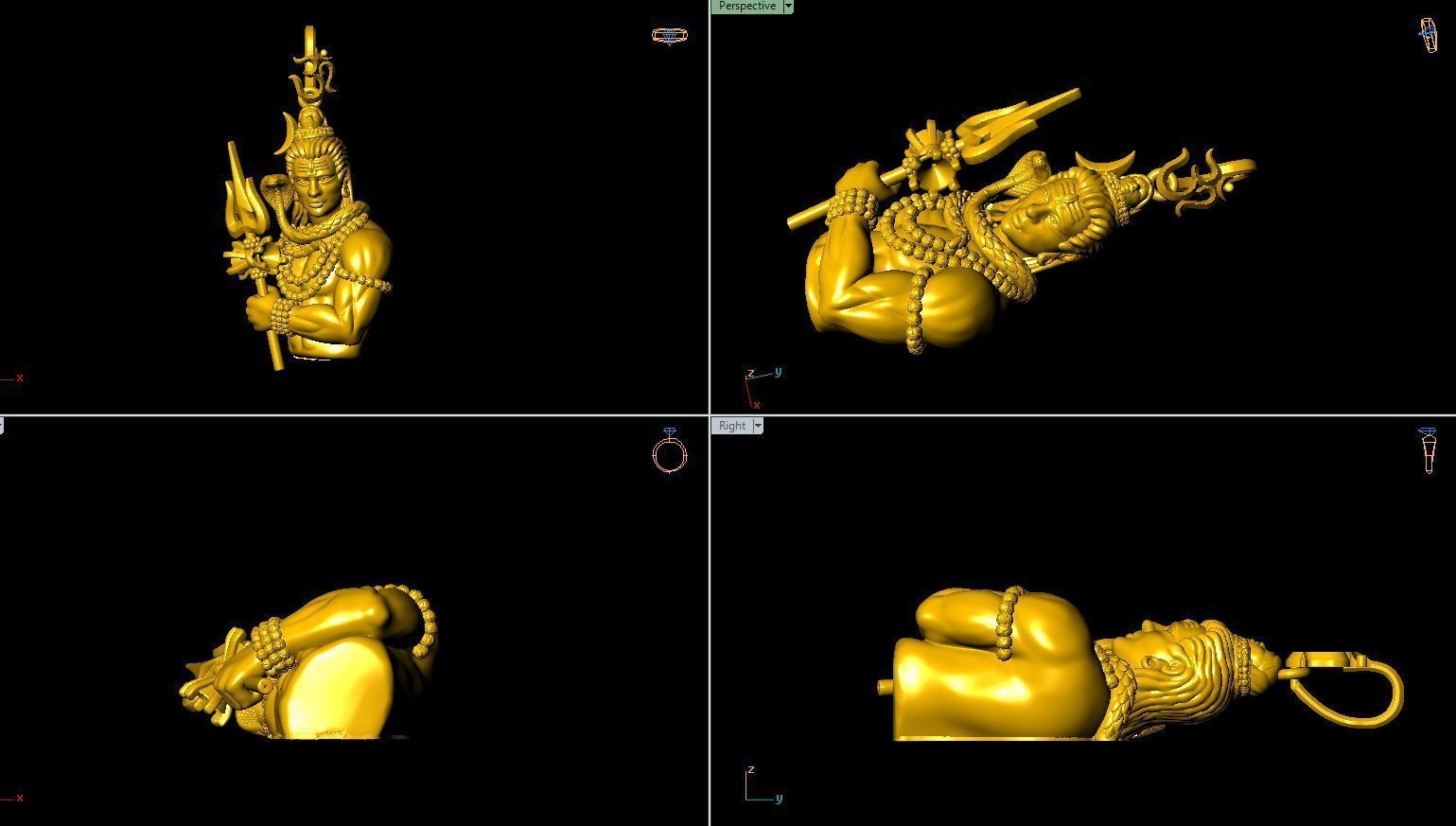 Shiv pendant  3D print model_6