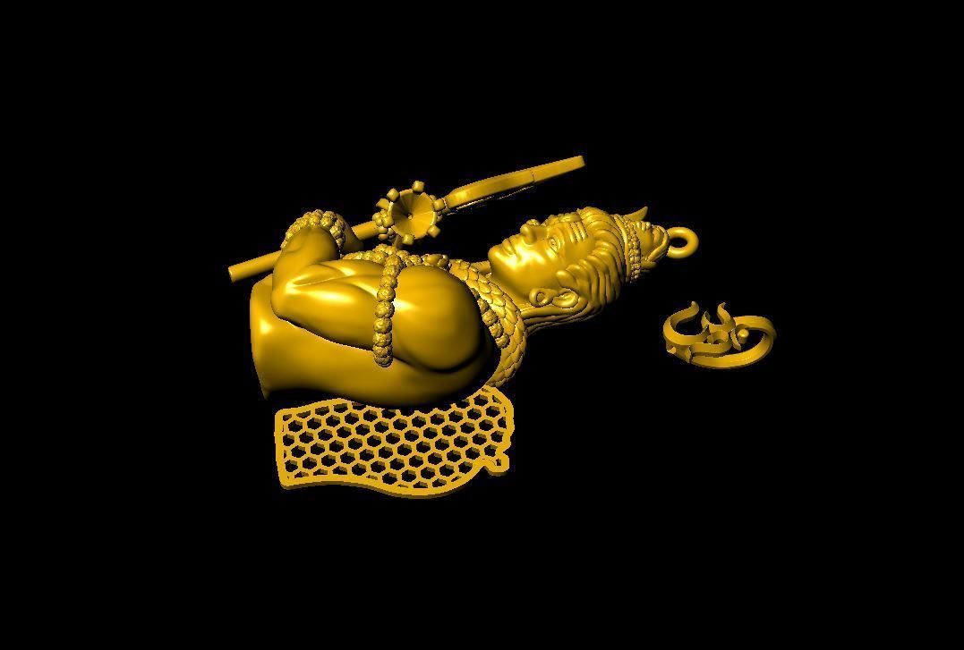 Shiv pendant  3D print model_4