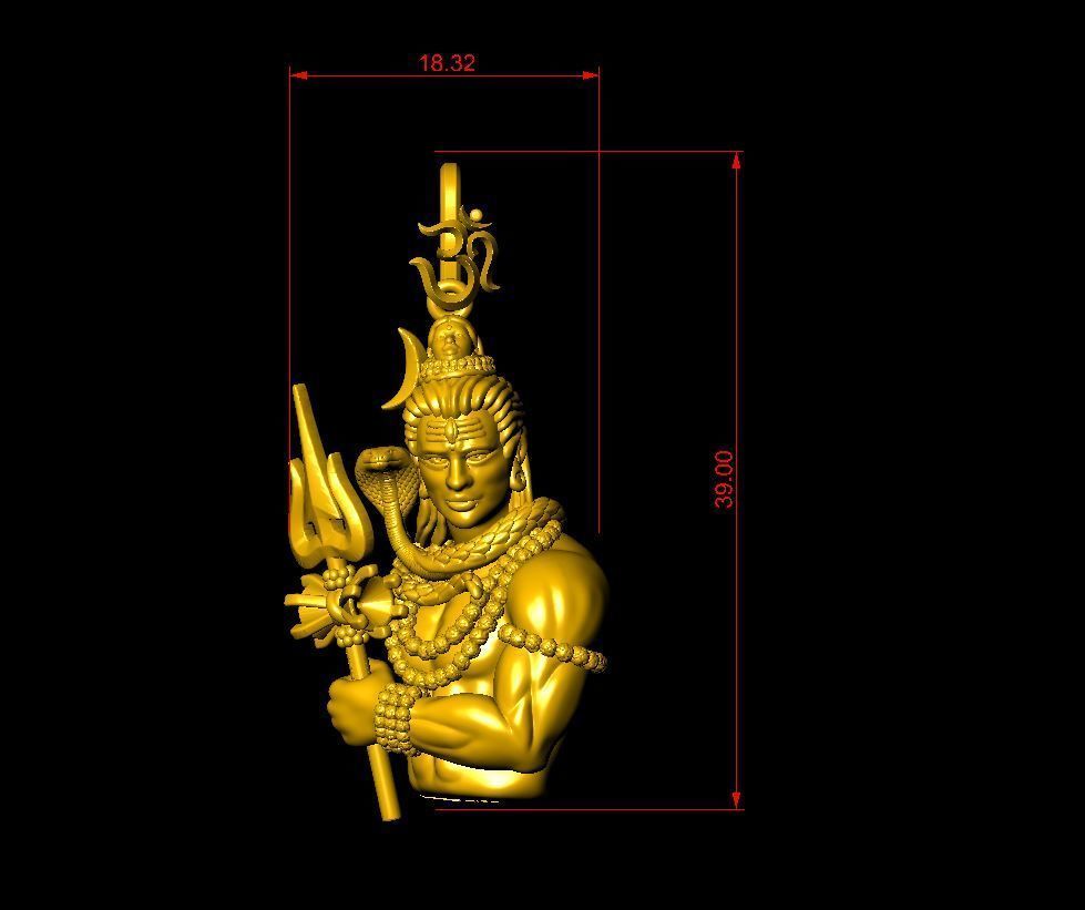 Shiv pendant  3D print model_5
