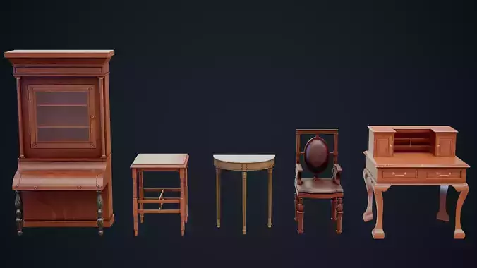 Velvet Furniture Package - Video game ready model
