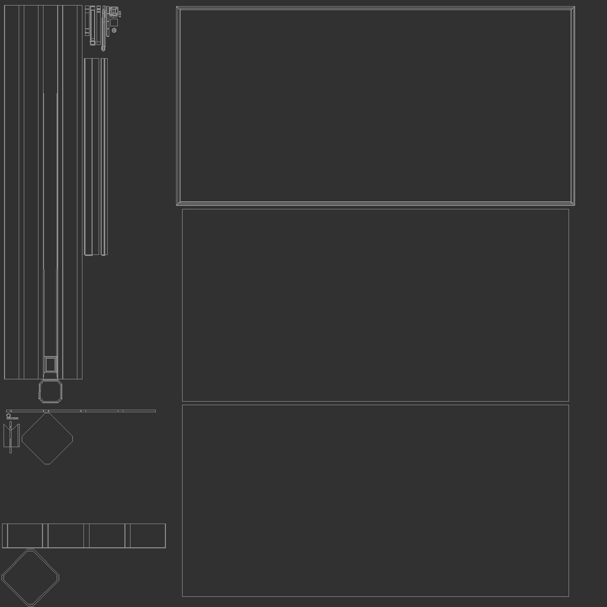 Rectangular Advertising Street Billboard - outdoor sign banner 3D model_5