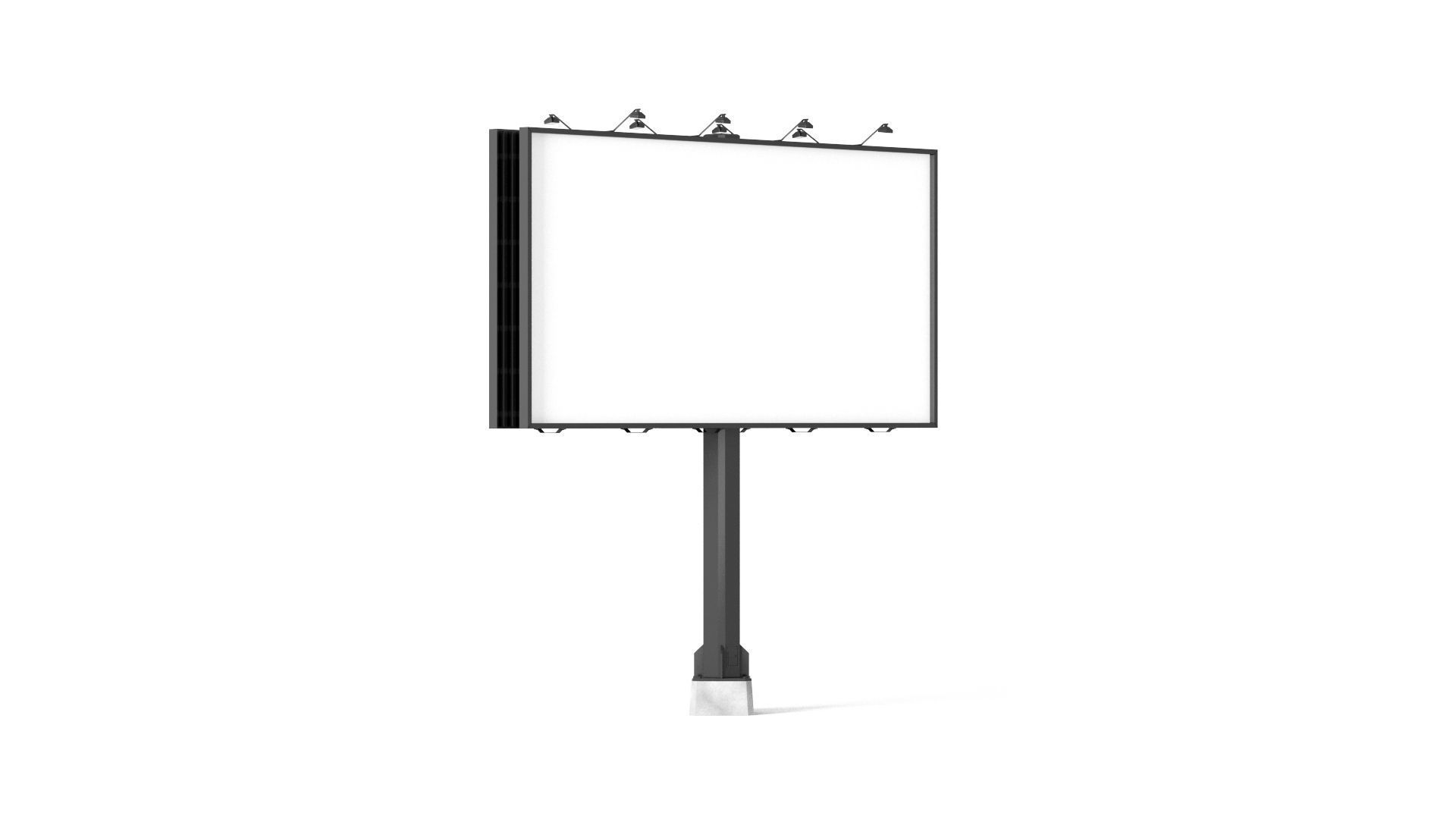 Rectangular Advertising Street Billboard - outdoor sign banner 3D model_3