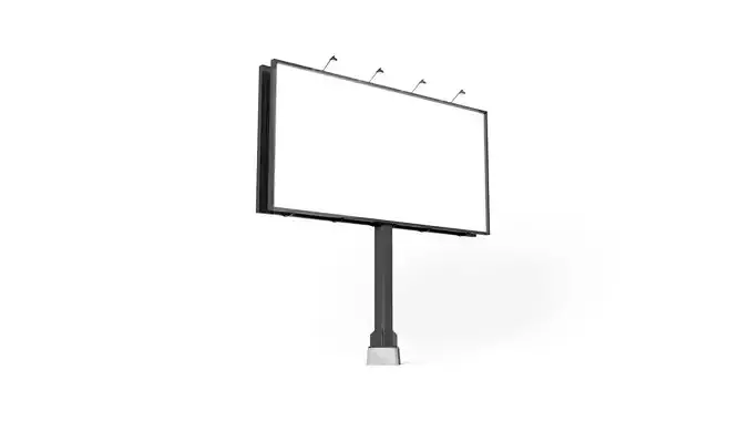 Rectangular Advertising Street Billboard - outdoor sign banner 3D model