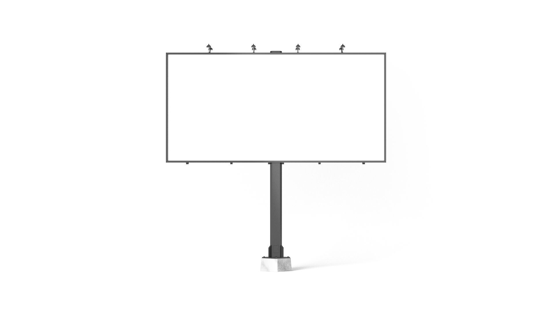 Rectangular Advertising Street Billboard - outdoor sign banner 3D model_2