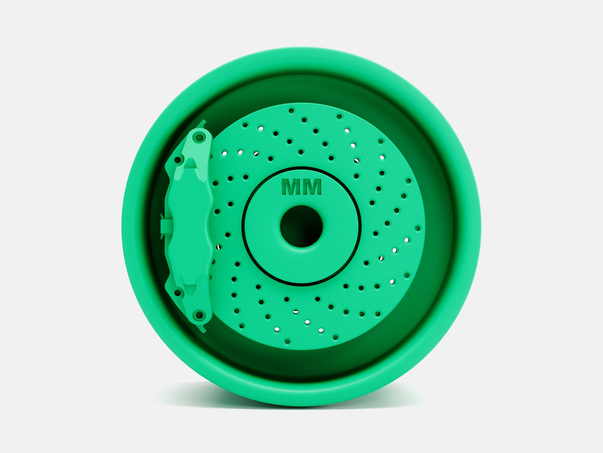 15x10 Halibrand Sprint Wheel and Brake 3D print model_4