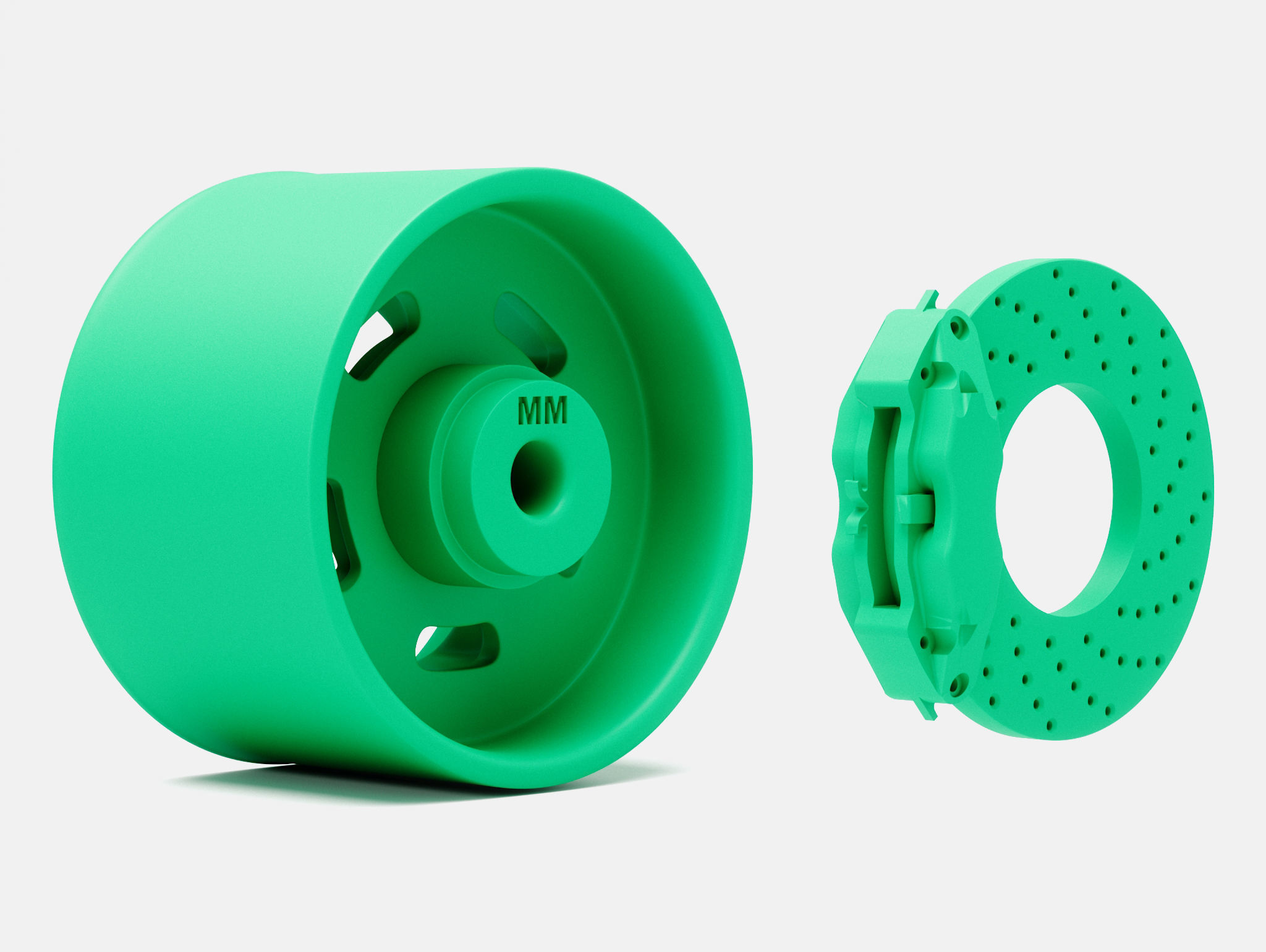 15x10 Halibrand Sprint Wheel and Brake 3D print model_6