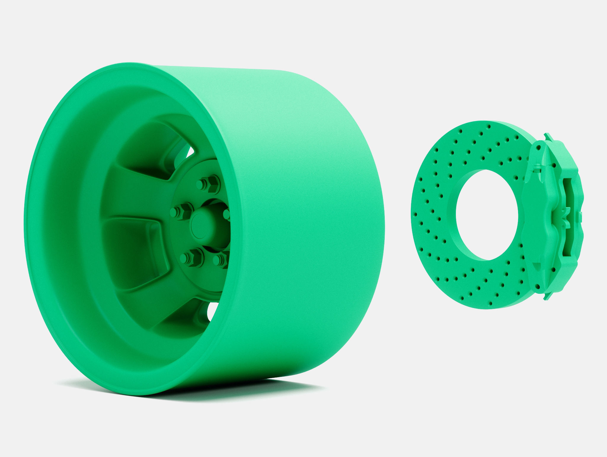 15x10 Halibrand Sprint Wheel and Brake 3D print model_5