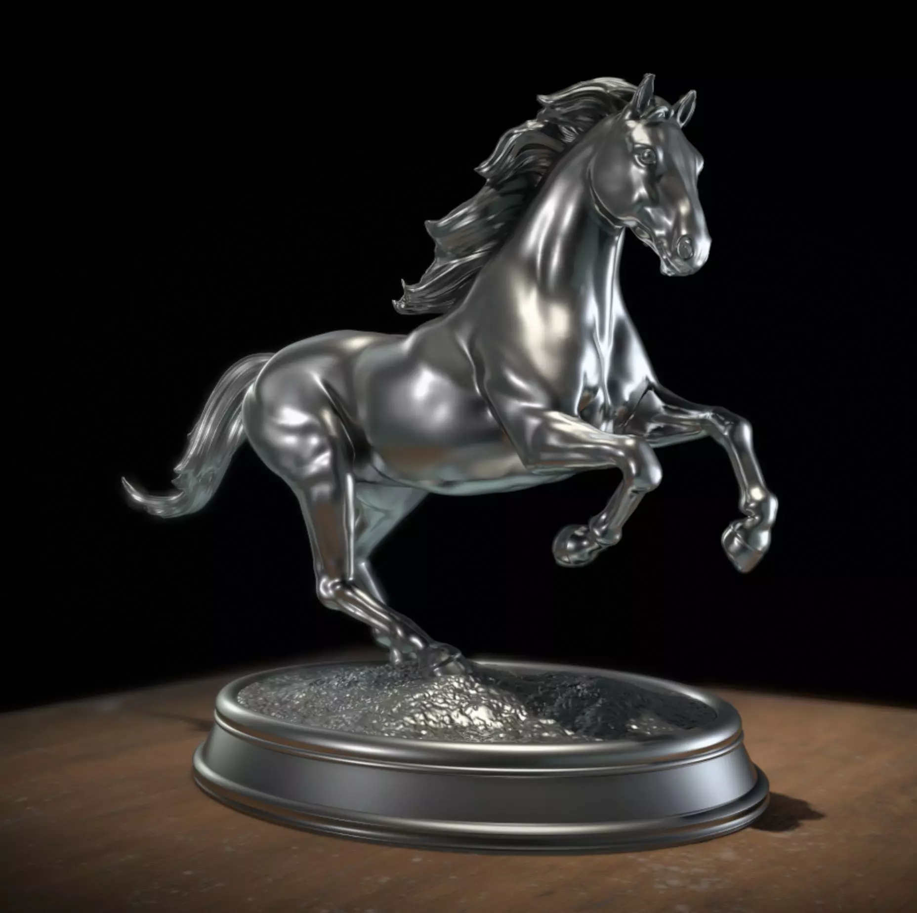 running horse 3D print model_0