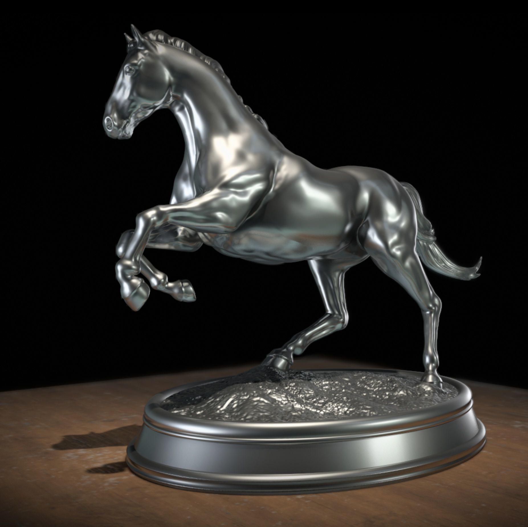 running horse 3D print model_2