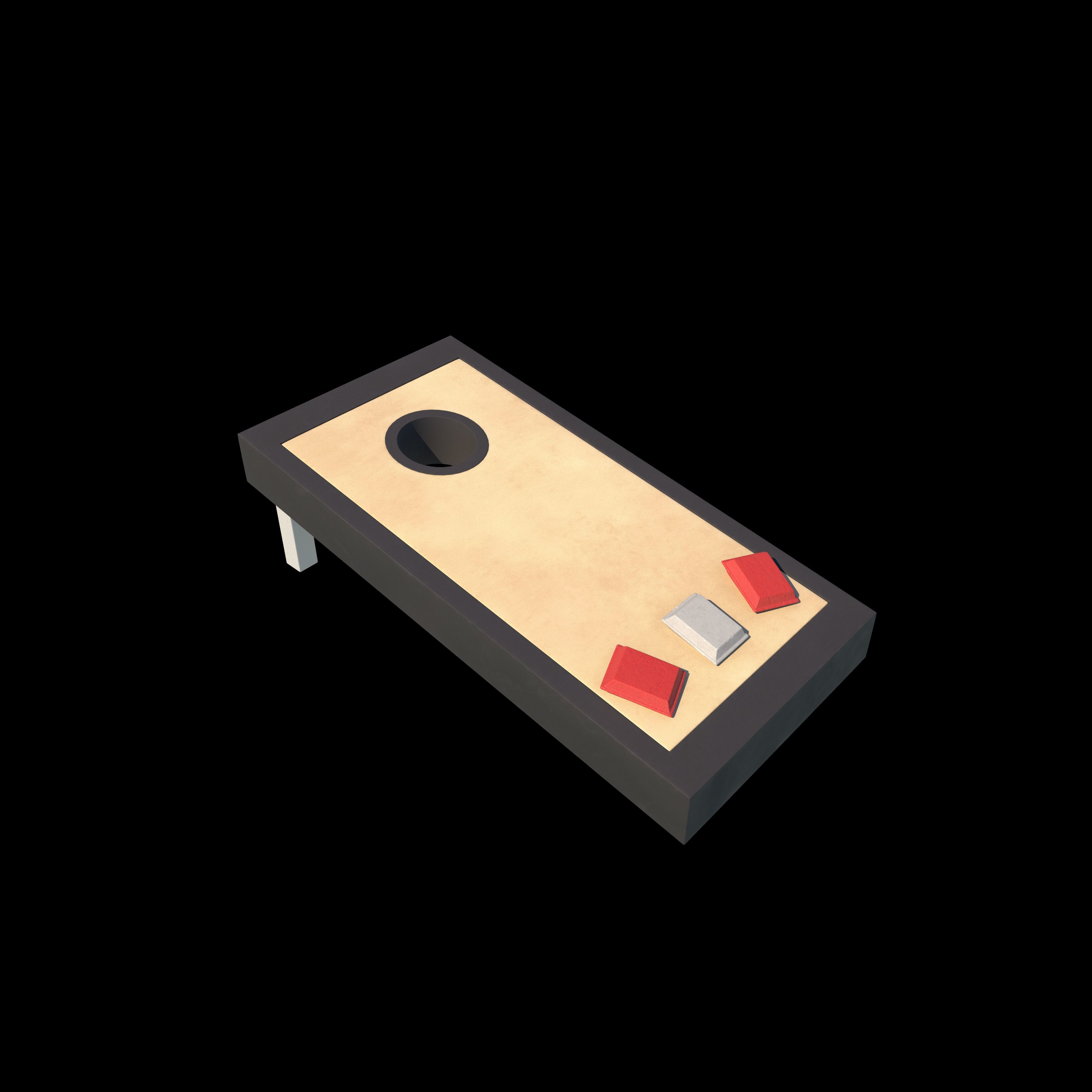 Cornhole Game 3D model_2