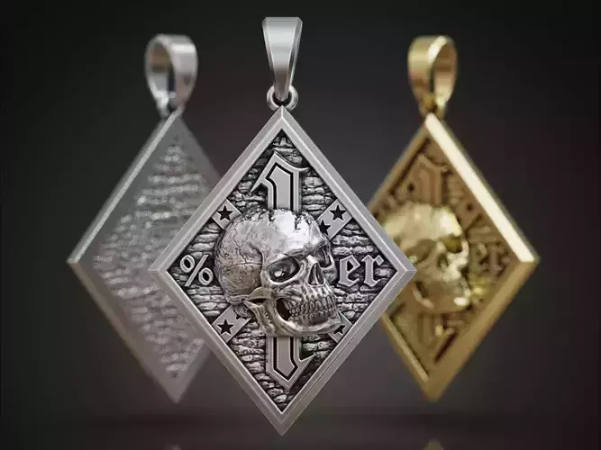 Biker pendant skull onepercenter
