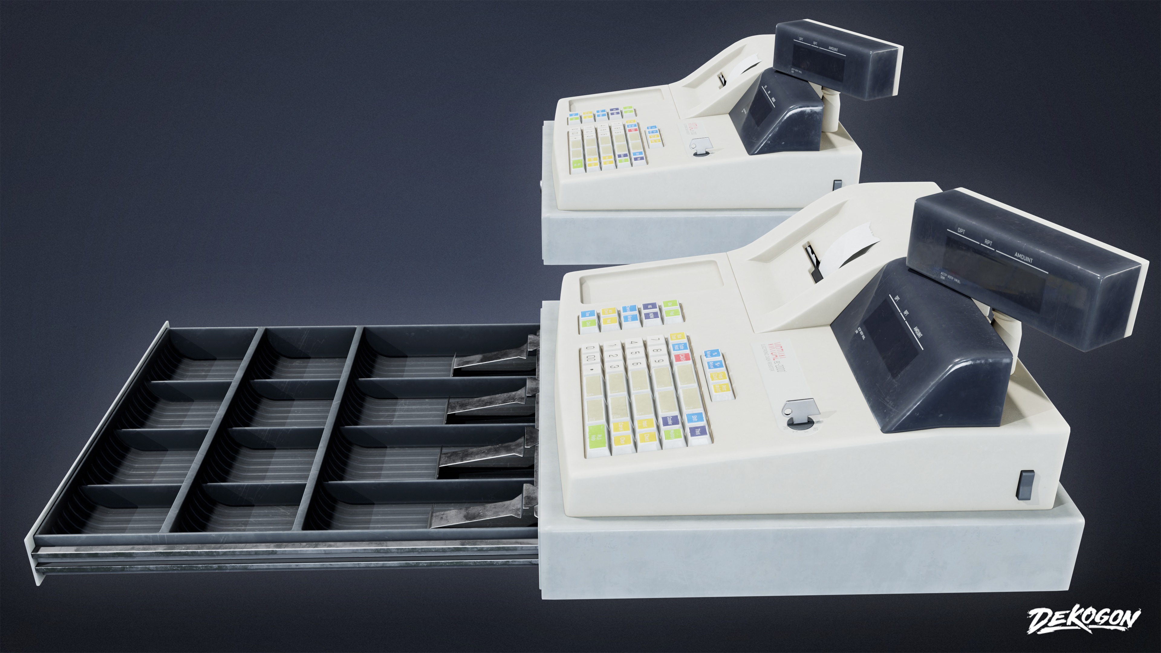 GROCERY - Register Set 01 - LOW POLY AND NANITE Low-poly 3D model_2