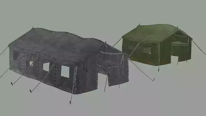 Military Camp Tent Low-Poly 3D Model Low-poly 3D model