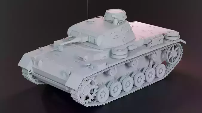 PzKpfw III - Panzer 3 Ausf E Print Ready 3D model 3D print model