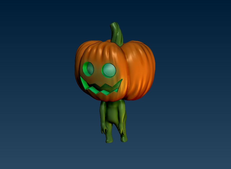 Halloween pumpkin ghost 3D print model_5
