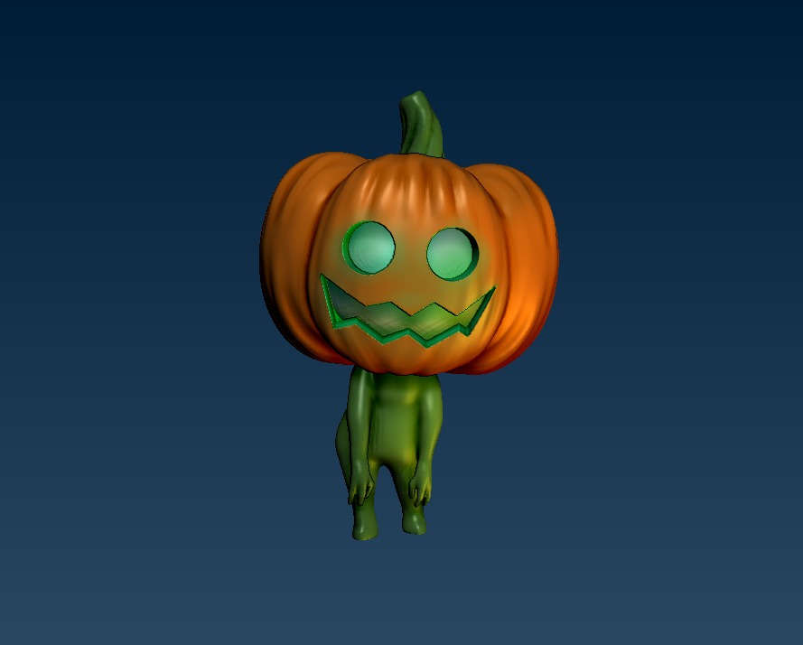 Halloween pumpkin ghost 3D print model_2