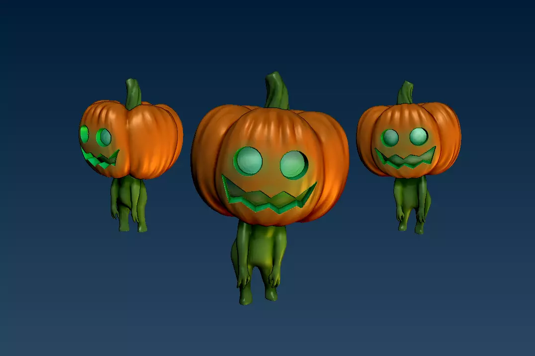 Halloween pumpkin ghost 3D print model_0