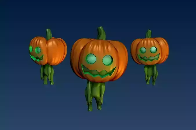 Halloween pumpkin ghost 3D print model