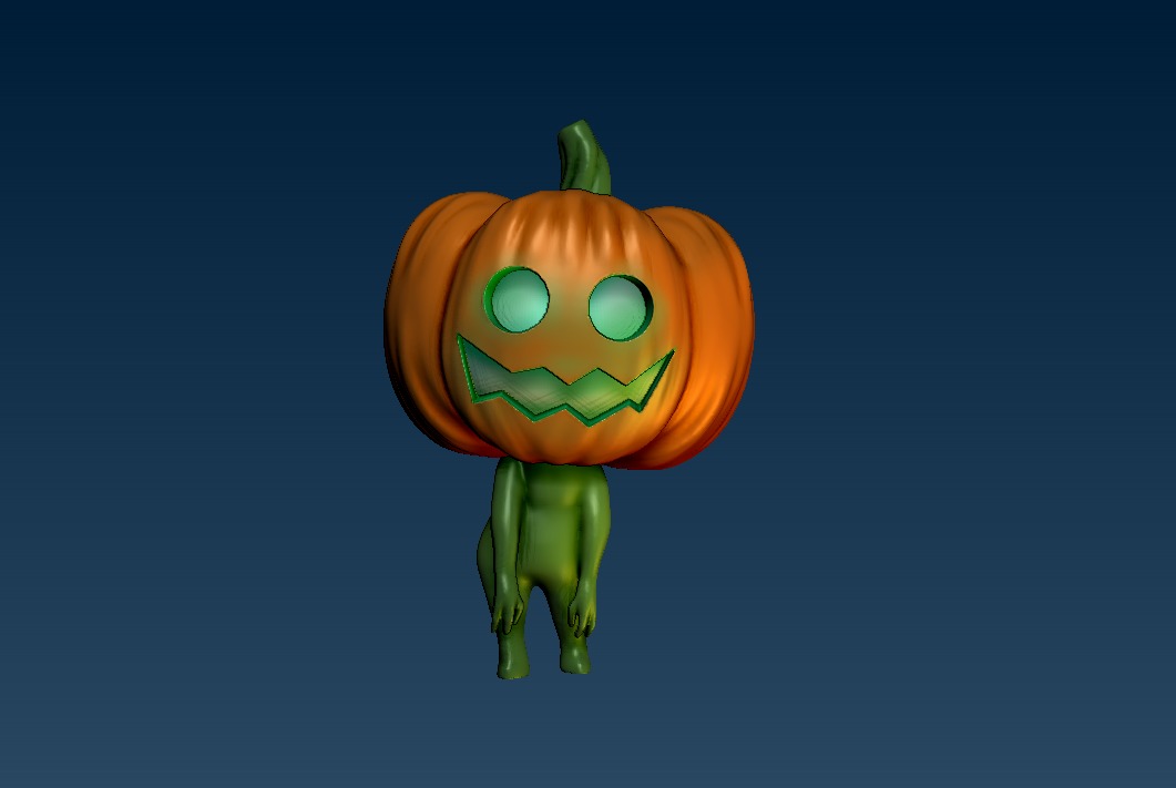 Halloween pumpkin ghost 3D print model_3