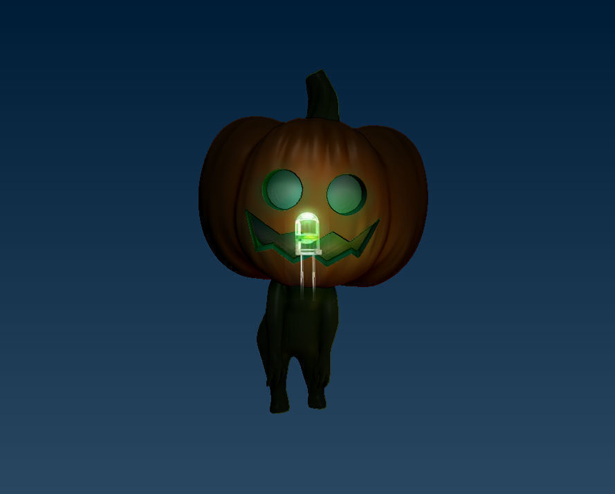 Halloween pumpkin ghost 3D print model_1