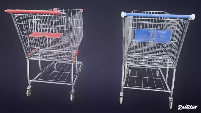 GROCERY - Shopping Cart 01 - LOW POLY AND NANITE