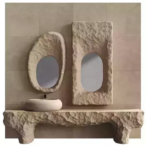 Rock relief bathroom furniture 3D model