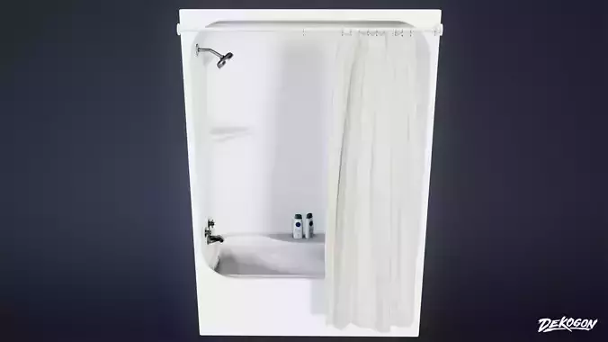 MOTEL - Bathtub 01 - LOW POLY Low-poly 3D model