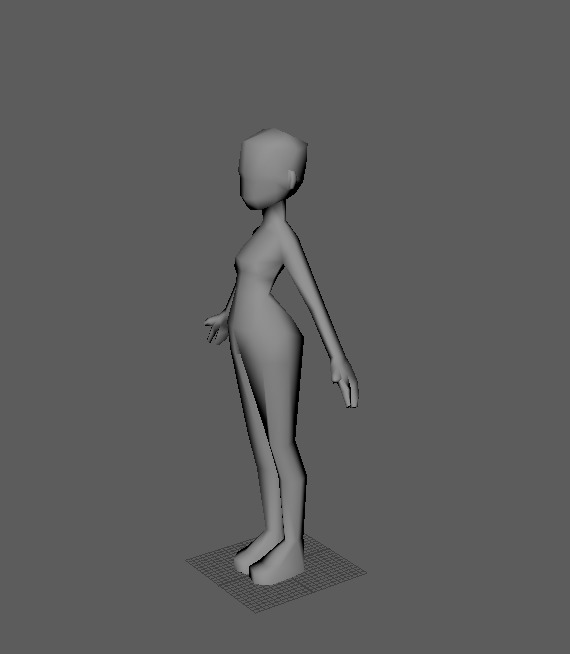Base Mesh Girl Low-poly 3D model Low-poly 3D model_2