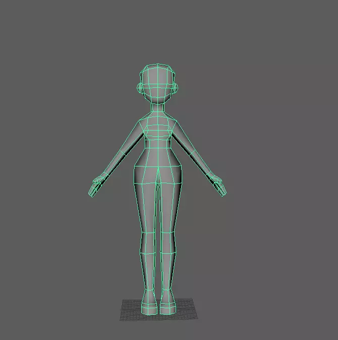Base Mesh Girl Low-poly 3D model Low-poly 3D model_0