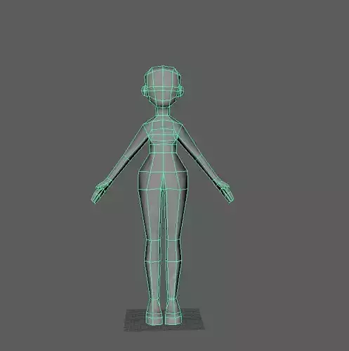 Base Mesh Girl Low-poly 3D model