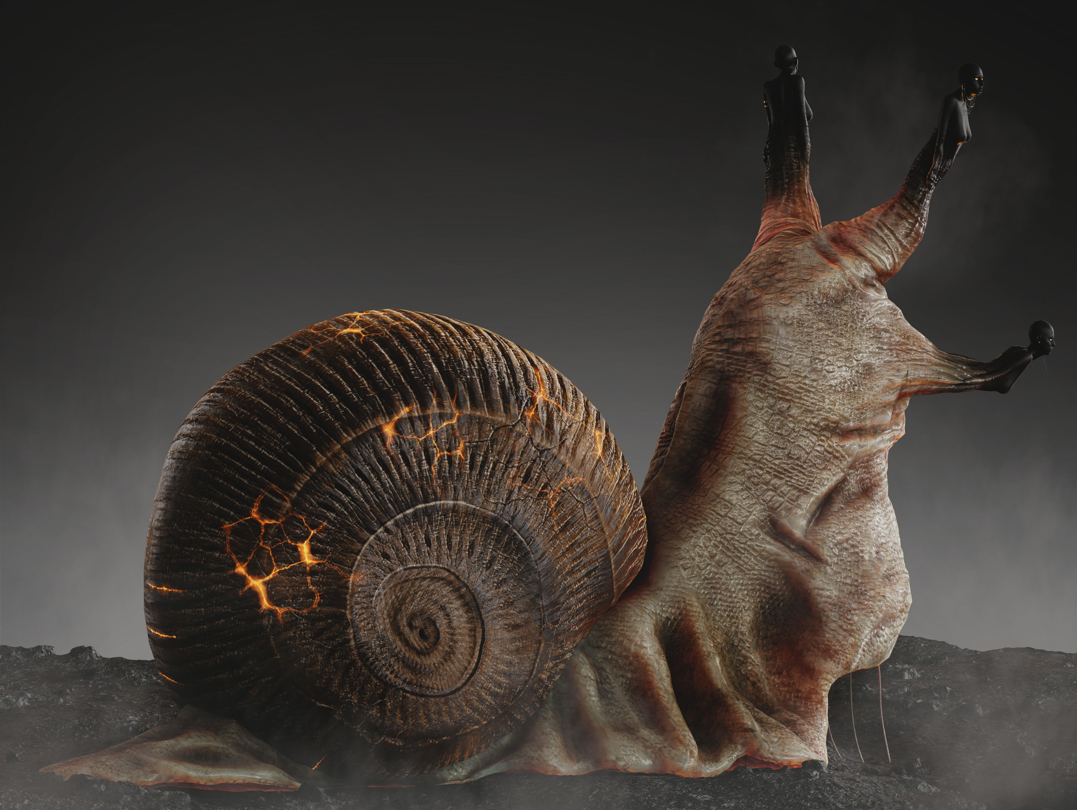 Dark Fantasy Snail Low-poly 3D model_4