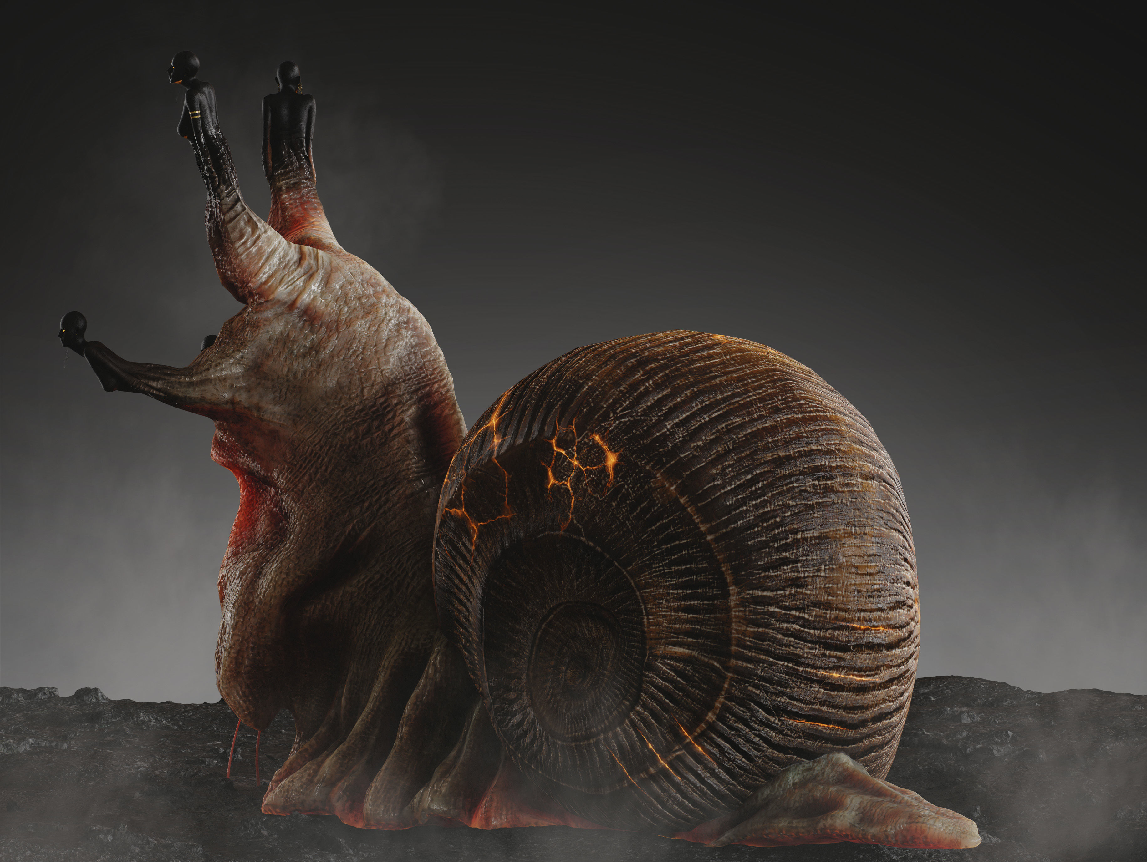 Dark Fantasy Snail Low-poly 3D model_3