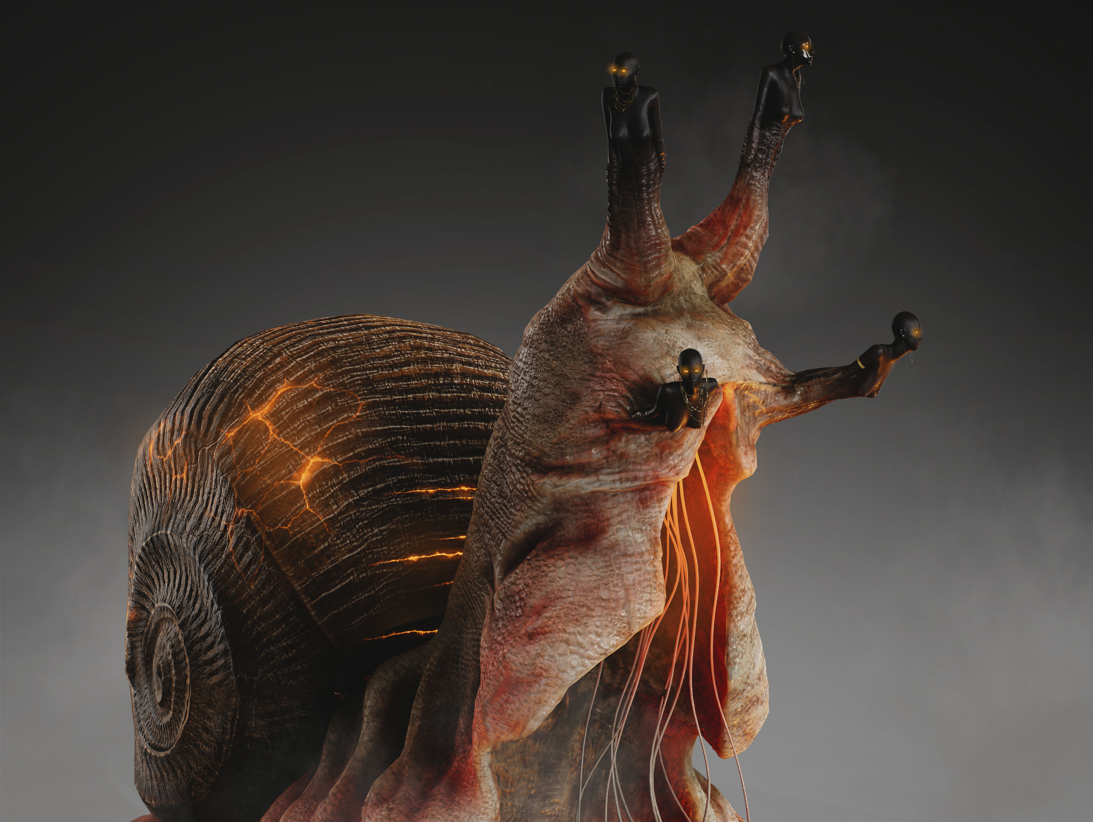 Dark Fantasy Snail Low-poly 3D model_5