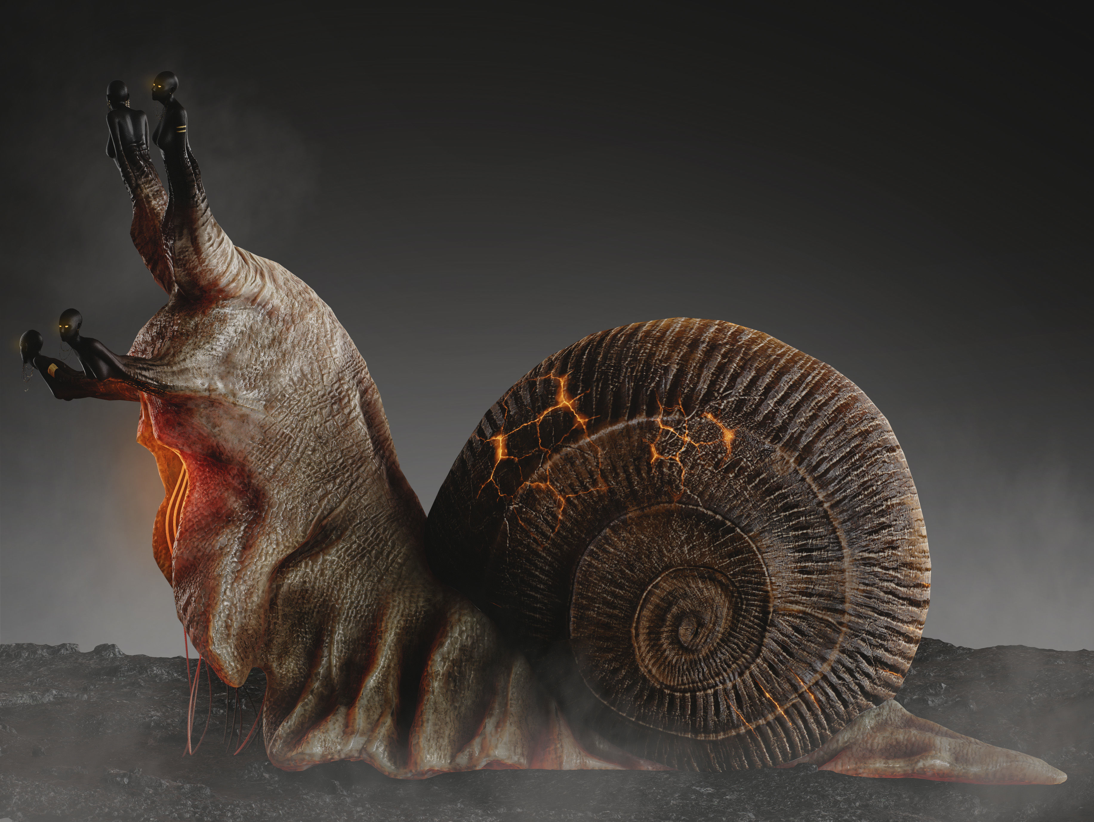 Dark Fantasy Snail Low-poly 3D model_2