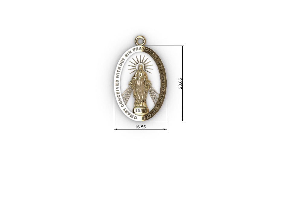 medalla virgen 3D print model_1
