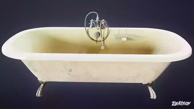 MOTEL - Bathtub Iron 01 - LOW POLY AND NANITE Low-poly 3D model