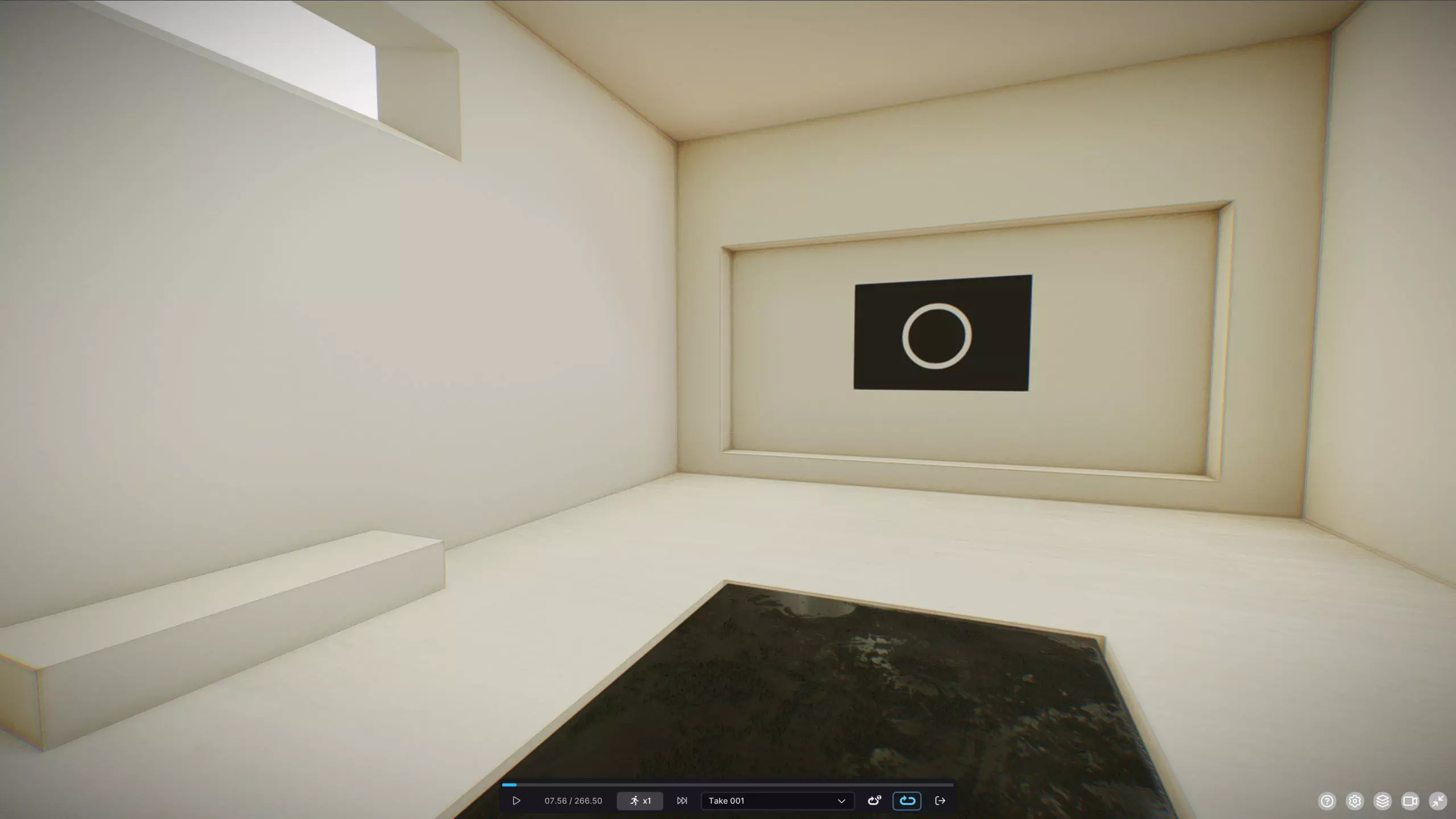 G0046 VR Virtual-Reality Gallery The Platform Low-poly 3D model_0