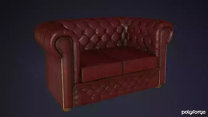 Leather Couch Chesterfield Two Seater Sofa - Game Ready