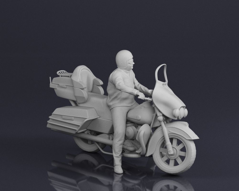 001546 Motorcyclist on a touring motorcycle 3D print model_6